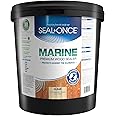 Seal-Once Marine Premium Wood Sealer - Waterproof Sealant - Wood Stain and Sealer in One - 5 Gallon & Clear