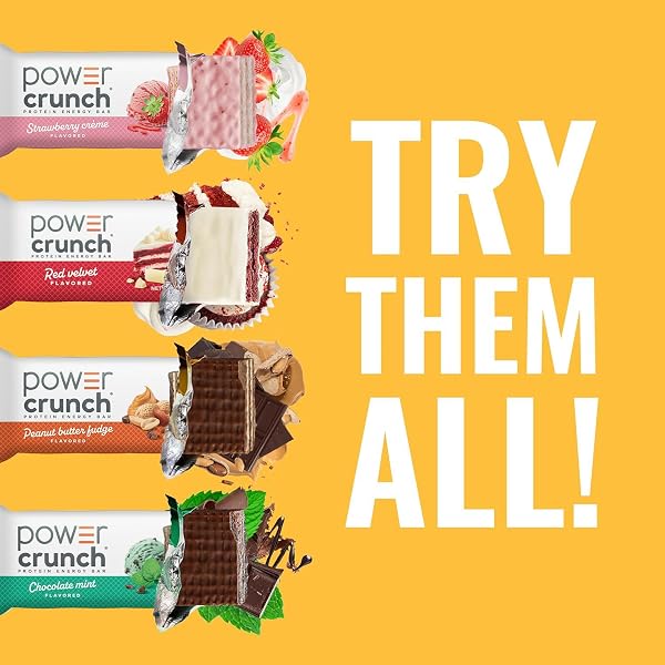 POWER CRUNCH PROTEIN ENERGY BARS, STRAWBERRY CREAM 1.4OZ, 12 COUNT CARTON
