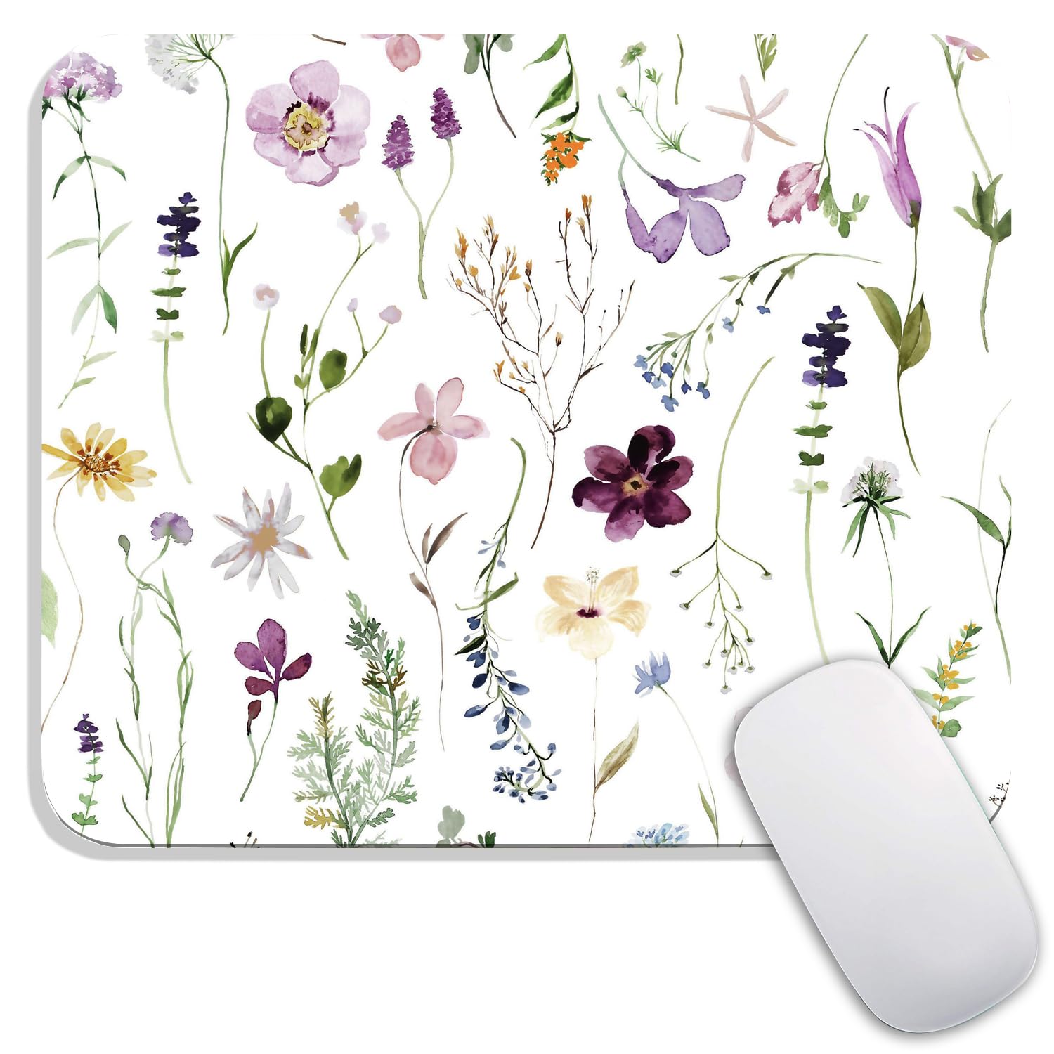Photo 1 of Armanza Square Mouse Pad Beautiful Flowers Plants, Personalized Premium-Textured Custom Mouse Mat Design, Washable Mousepad Cloth, Non-Slip Rubber Base Computer Mouse Pads for Wireless Mouse