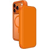 AMAZINGthing for iPhone 17 Pro Max [Glamour Folio Case], Flip Folio Wallet, Designed for MagSafe Accessories, 10FT Drop Proof, Magnetic Phone Cover with RFID Blocking Card Slots, Orange