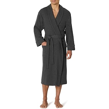 men's grey dressing gown Men's Gray Towelling Bathrobe