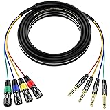 EBXYA 4 Channel XLR Male to 1/4 Inch TRS Snake