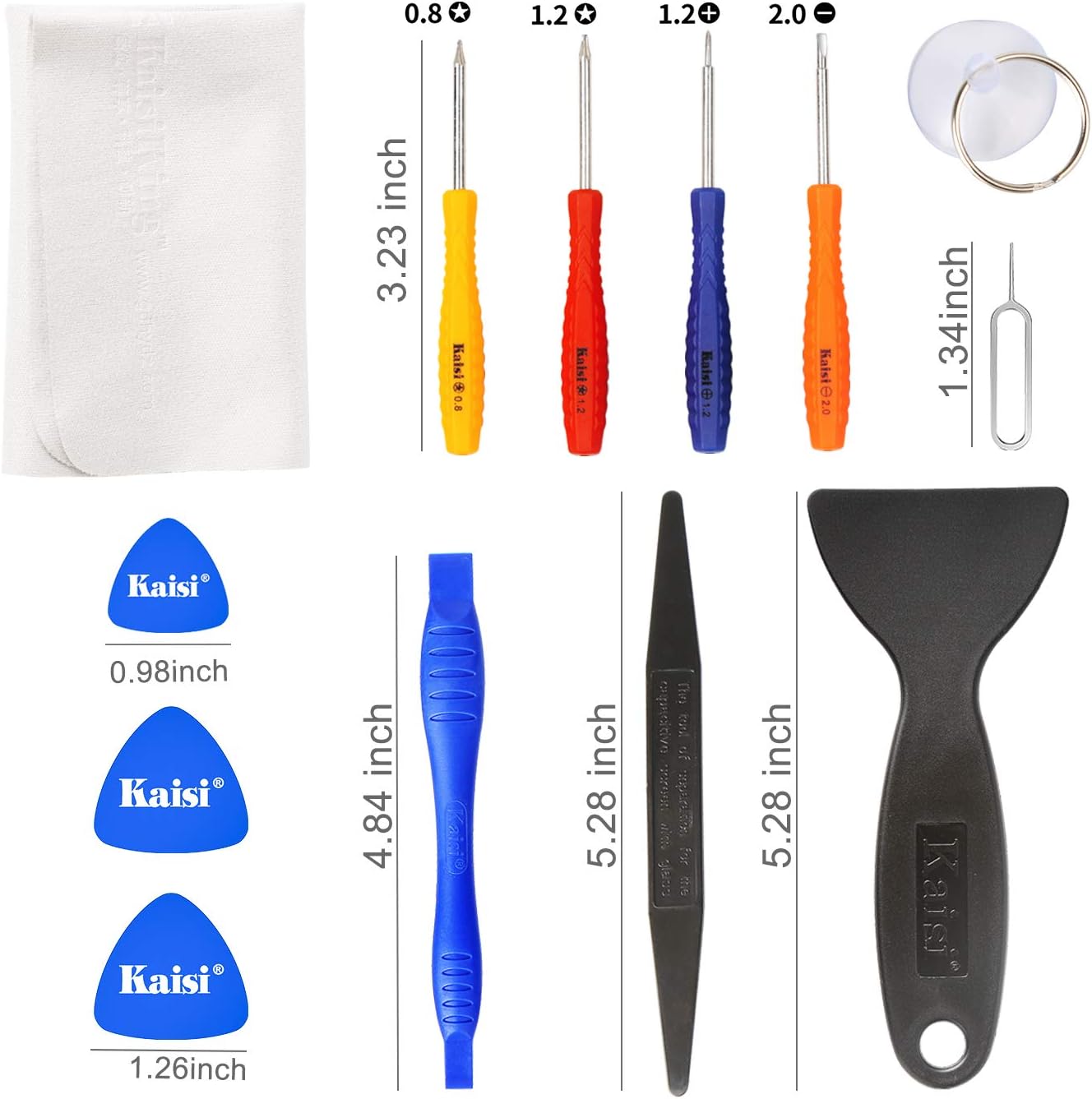 Kaisi Professional Electronics Opening Pry Tool Repair Kit with Metal Spudger Non-Abrasive Carbon Fiber Nylon Spudgers and Anti-Static Tweezers for Cellphone iPhone Laptops Tablets and More, 20 Piece: Home Improvement