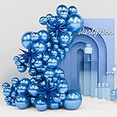 PartyWoo Metallic Blue Star Balloons 110pcs Different Sizes 18 12 10 5 Inch Pack 22 Inch Navy Blue Spike Star Explosion Foil Mylar Balloon Arch Kit for Birthday Party Decorations Blue-G106