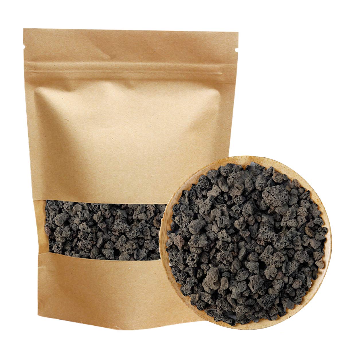 Black Horticultural Lava Rock Soil Additive for Cacti Succulents Plants No Dyes or Chemicals 100% Pure Volcanic Rock 2.2LB Top Dressing