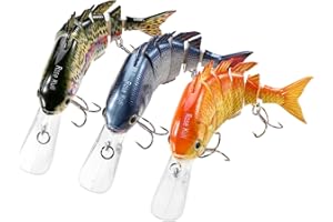Rose Kuli Fishing Lures for Bass Trout Topwater Multi Jointed Swimbaits Slow Sinking Bionic Swimming Lures Bass Freshwater Saltwater Bass Lifelike Fishing Lures Kit
