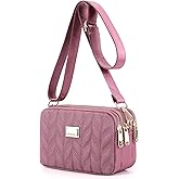 LassZone Ladies Crossbody Bag Multi-Pocket Shoulder Bag Waterproof Nylon Handbag Small Cellphone Purse Wallet for Women