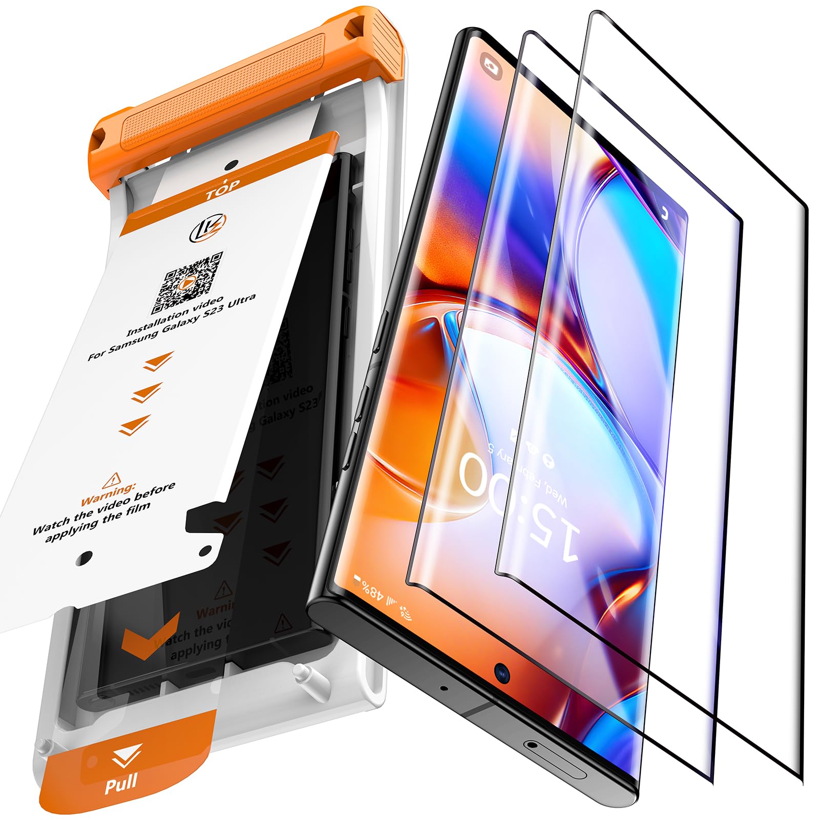 LK 2 Pack for Samsung Galaxy S23 Ultra Screen Protector [GAME-CHANGER Nano Ceramic Film] [9H+ Hardness] [12FT Military Grade Shatterproof] [Bubble-Free] Upgrade from Tempered Glass