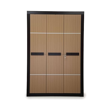 Nilkamal Cedar 3 Door Wardrobe Teak Finish Brown Amazon In