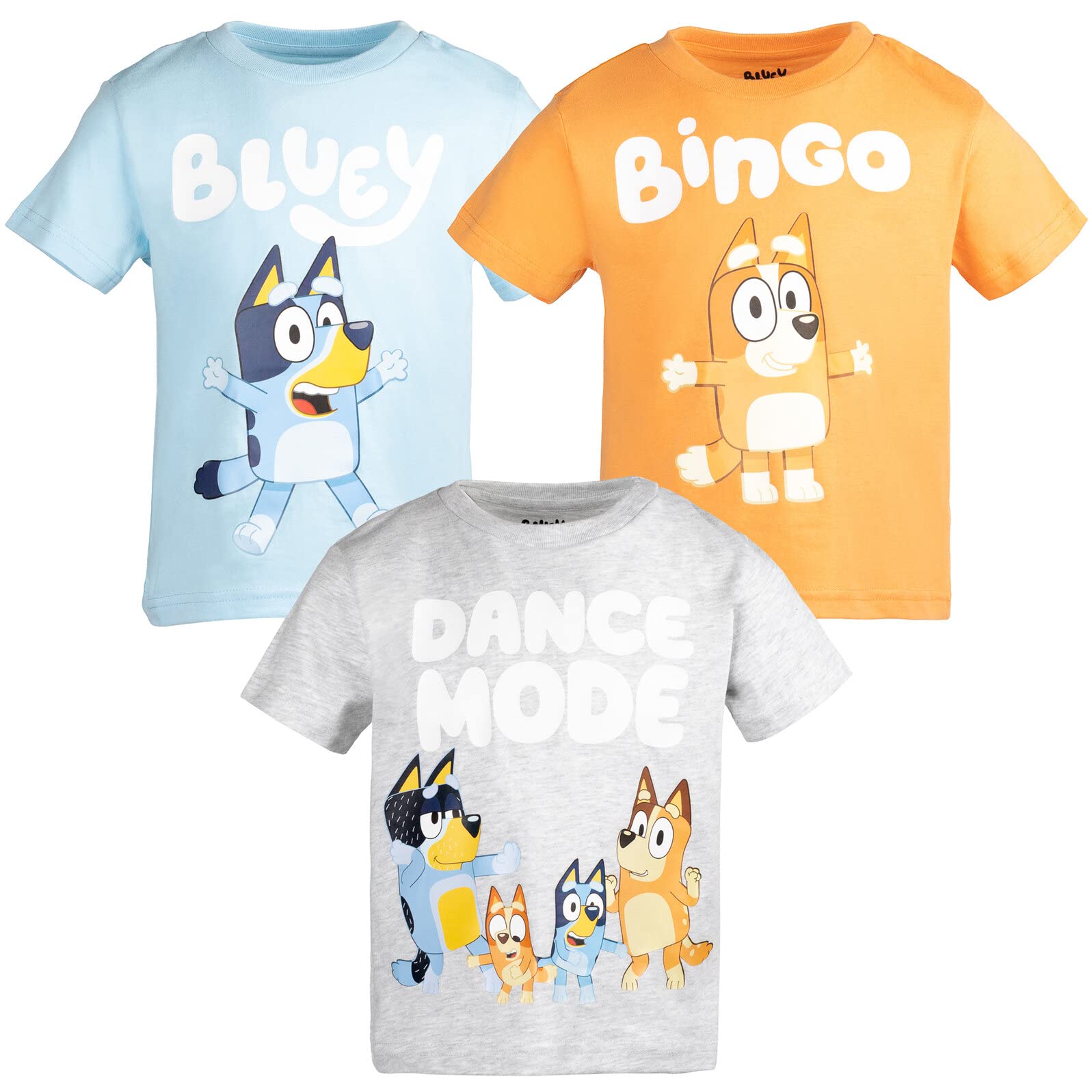 Photo 1 of **ONLY THE BINGO SHIRT IS INCLUDED** Bluey Bingo Toddler Boys 3 Pack T-Shirts Orange/Blue/Gray 5T