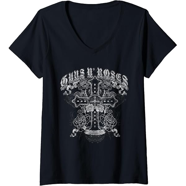 Guns N' Roses Vintage Cross Tシャツ L Amazon.com: Guns N' Roses Official Vintage White Cross T-Shirt