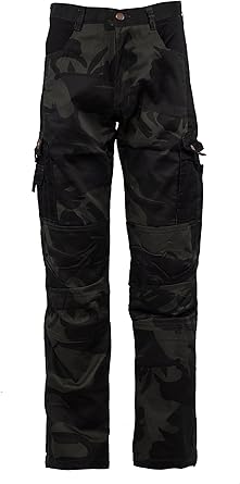 black camouflage trousers
