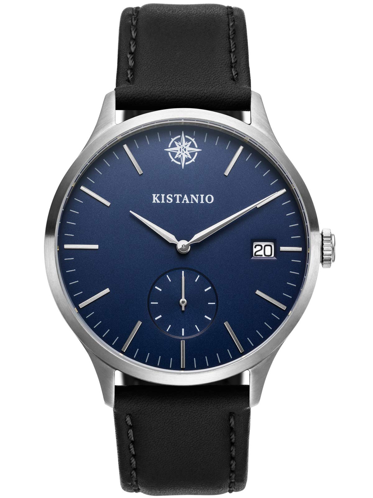 Kistanio KIS-STR-40-067 Men's Watch Stratolis Sapphire Glass Steel Blue with Black Leather Strap