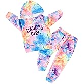 SOLOYEE Toddler Girl Clothes Tie Dye Hoodie+Sweatpants 2Pcs Tie-dying Toddlers Girls Outfits 1-6Y Kids Sweatsuits