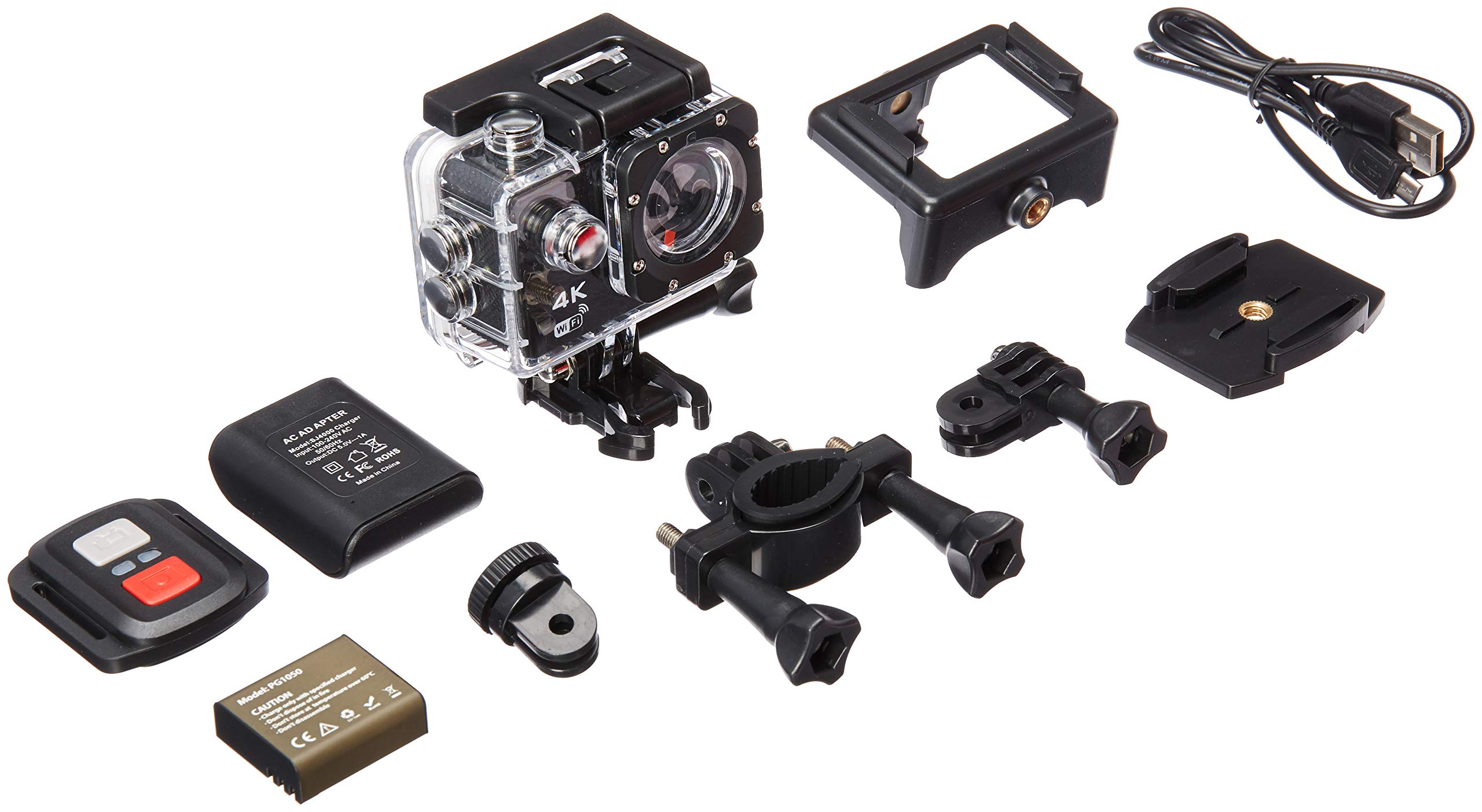 4K WiFi Sport Action Camera, GULAKI Ultra HD Waterproof DV Camcorder 16MP 170 Degree Wide Angle with 2 1050mah Rechargeable Batteries