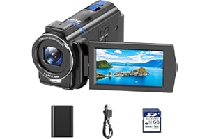 Video Camera Camcorder 4K, 48MP Vlogging Camera for YouTube with 16X Digital Zoom IR Night Vision 3” 270° Rotatable Touchscre