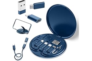 Povdite USB C to USB Adapter, USB-C Adapter Kit Contains Multiple OTG Adapters for Type C Male, USB A to C Male Cable, Micro USB to Type C, Equipped with SIM Extractor and Phone Stand