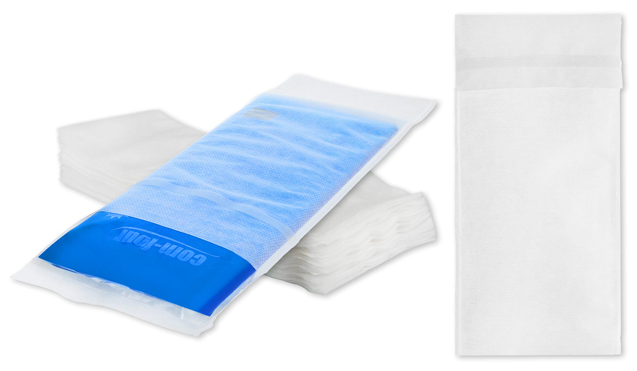 COM-FOUR® 50x Disposable Nonwoven Cover for Cold & Warm Multiple Gel Compression | Gel Cooling Pack Protective Cover to Protect Your Skin