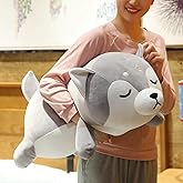 ERDAO Husky Plush Pillow,Huskie Stuffed Animal Toy Puppy Throw Pillow for Kids and Adults (29.5 inch)