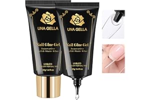 UNA GELLA Gel Nail Glue 80g Super Strong U V Solid Soft Gel Lamp Curing Needed Nail Glue 40g*2 for Acrylic Nail Tips for Fake Acrylic Press On Nails Extension Soak Off