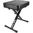 RockJam KB100 Adjustable Padded Keyboard Bench, X-Style, Black