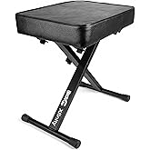 RockJam KB100 Adjustable Padded Keyboard Bench, X-Style, Black