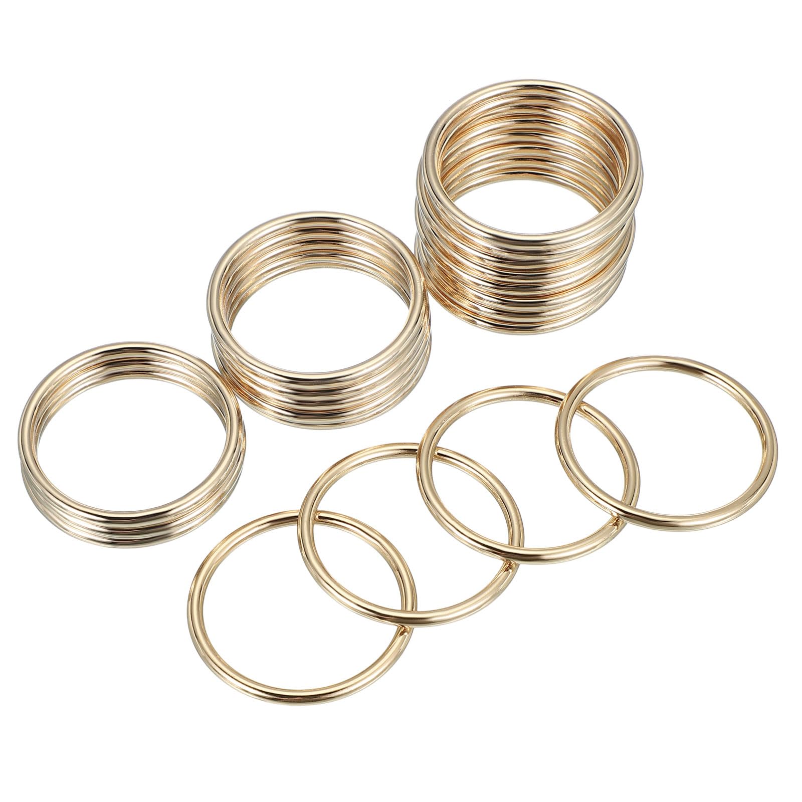 PATIKIL Metal O Rings 50mm / 2", 20 Pack Electroplated Zinc Alloy O Ring Buckle Seamless Welded Round Rings for Bag Purse Belts Hardware DIY Craft Dog Leashes, Gold