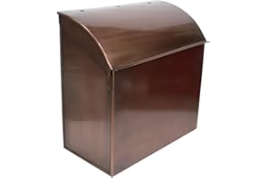 NACH Baxter Extra Large Capacity Mailbox - Extra Large Mailboxes for Outside Wall Mount, Rust Resistant Galvanized Metal Mailbox - Antique Copper Mailboxes for Outside, 12.4”x7.1”x11.8”, MB-7000ACP