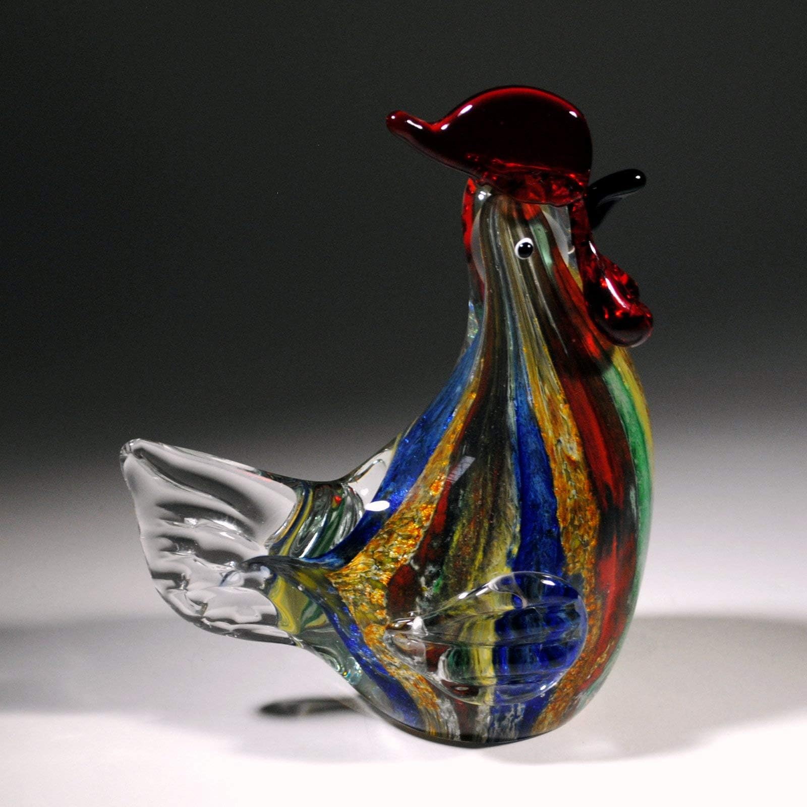 Deco4Sale Handcrafted Art Glass Sale, 7.5" Glass Rooster
