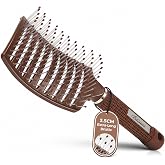Hair Brush, Professional Curved Vented Brush with 25MM Bristles for Faster Blow Drying, Detangling for Wet Dry Hair, Paddle Brush for Thick Curly Straight Hair for Women &amp; Men