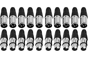 CoudarTitie Microphone Cable Connector, Replacement Part for Microphone Audio Jack, 3-pin Male/female Adapter for Live Perfor