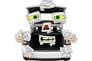 TREASURE COVE Halloween Trunk or Treat Car Decorations Kit Mummy Halloween Decor for Outdoor Archway Garage Door 9Pcs