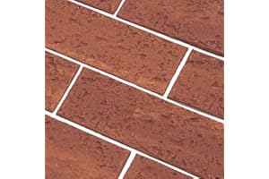 TORURAL Red Faux Brick Wall Tiles, 3D Thin Brick Veneers for Bedroom, Bathroom, 2