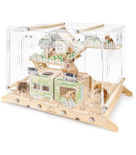 thumbnail image 2 of YML H157PK Dwarf Hamster Mice Cage With Accessories Pink For Sale Online 2 of 11