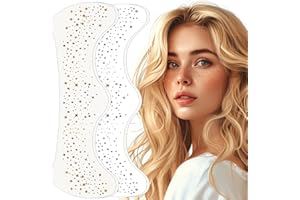 YGQQOY Glitter Freckles Face Tattoo, 2pcs Gold Sparkle Freckle Tattoo and 2pcs Silver Glitter Freckle,Makeup Patches, Face Glitter Speckles