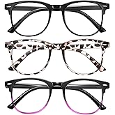 Okany 3 Pack Blue Light Blocking Glasses for Women Men, Round Computer Glasses Anti Eye Strain/UV/Glare Gaming Glasses