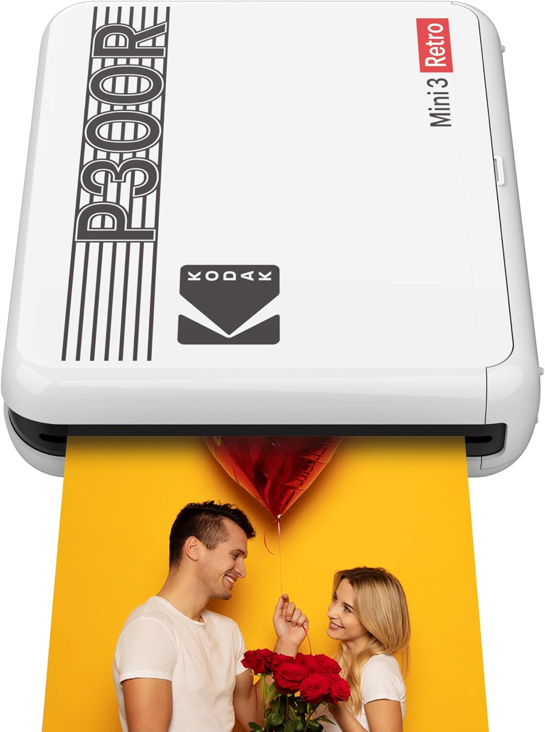 Kodak Mini 3 Retro Portable Photo Printer, Compatible with iOS, Android & Bluetooth Devices, Real Photo: (3”x3”), 4Pass Technology & Laminating Process, Print Photos - White: Office Products