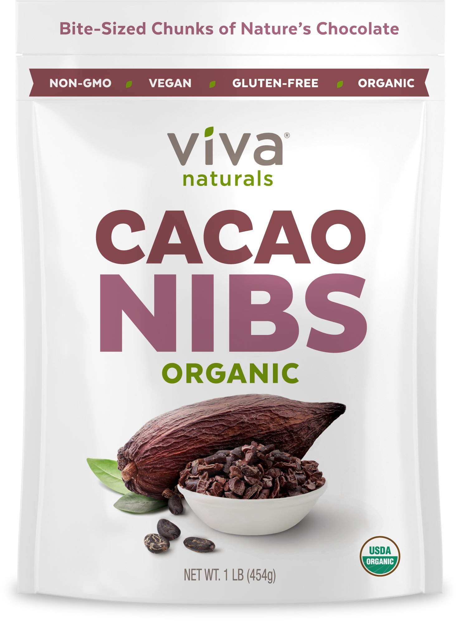 Viva Naturals Organic Cacao (Cacao Nibs, 1 LB)