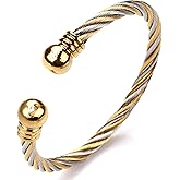 Dorriss Bracelets Women Twisted Cable Cuff Bangle Designer Inspired with Stainless Steel Jewelry