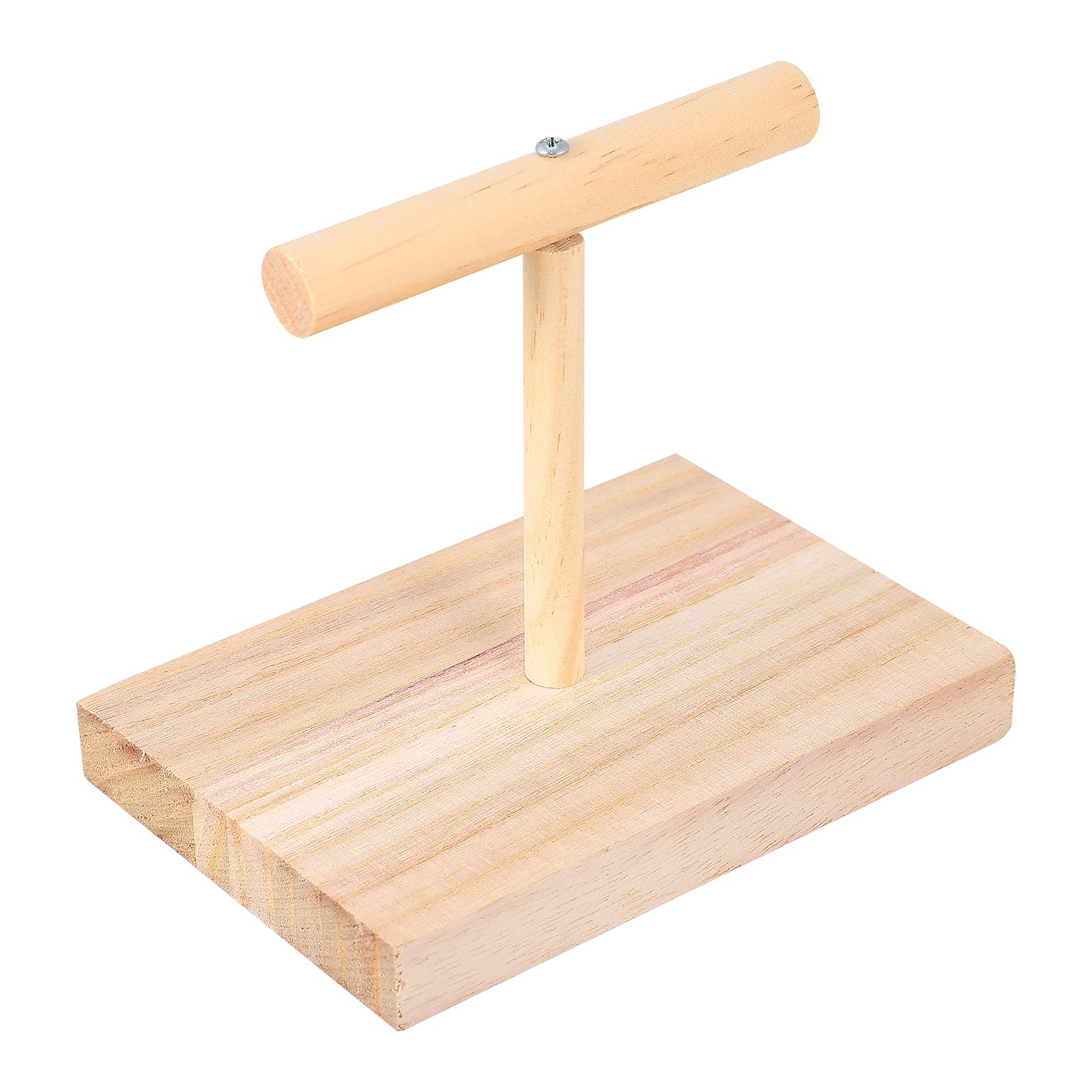 ULTECHNOVO Parrot Perch Stand Wooden Bird Toy for Chewing Climbing Indoor Desktop Play 5.1X3.5X4.7 Inch Bird Cage Accessory