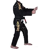 twister fight wear Black Mamba BJJ Gi – Preshrunk Cotton Pearl Weave Brazilian Jiu Jitsu Uniform, Unisex Adult, Free BJJ Belt