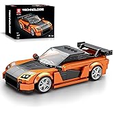 Reobrix 804 Mazda RX-7 Building Blocks Set, 1:24 Scale Model Car Kit for Display and Collectible, Fast & Furious Race Car Bui