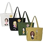 CALLIE Personalized Corduroy Tote Bag for Women | 4 Colors Custom Cartoon Character Birth Flower & Name on Cute Tote Bags Corduroy Shoulder Bag with Pockets | Gifts for Mother Wife Sister Friends
