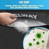 Velway 180x120x74cm Outdoor Table Cover Waterproof Windproof Black view 6