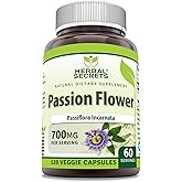 Herbal Secrets Passion Flower (Passiflora Incarnata) 700 Mg | Vegetarian Capsules | Non-GMO | Gluten-Free | Made in USA (1 Pack | 120 Count)