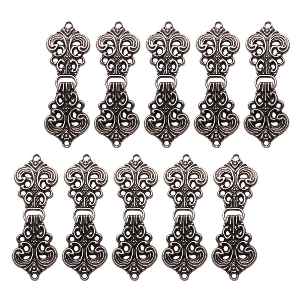 HEALLILY 10 Pairs Vintage Sweater Shawl Clips Filigree Trivet Cape or Cloak Clasp Fasteners Clothes Clip Scarves Clasp Cardigan Link Buckles Collar Dresses Connector Brooche Pin 5X1. 8cm