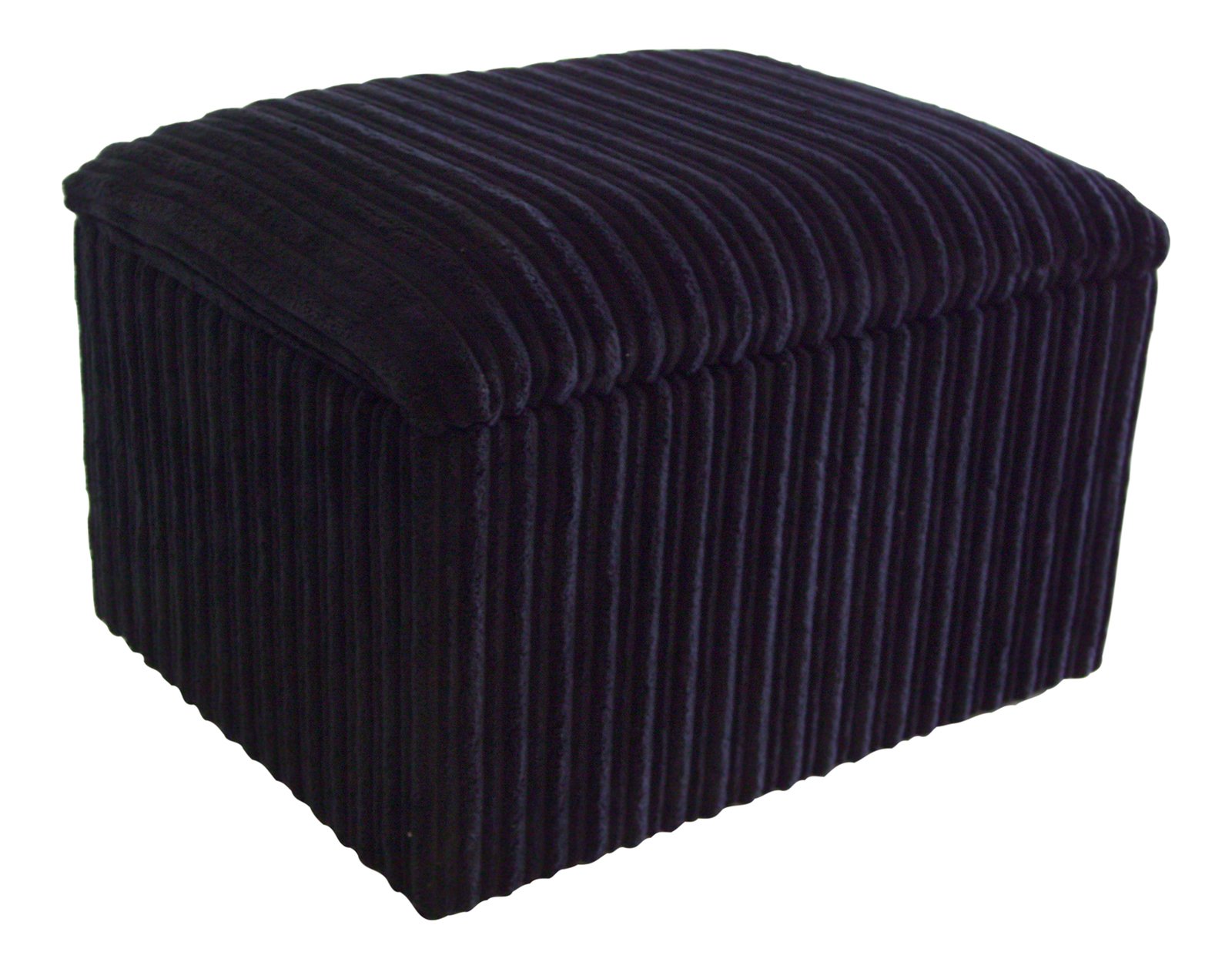 sleep zone Small Beautiful Soft Black Jumbo Cord Fabric Storage Box/Pouffe / Footstool
