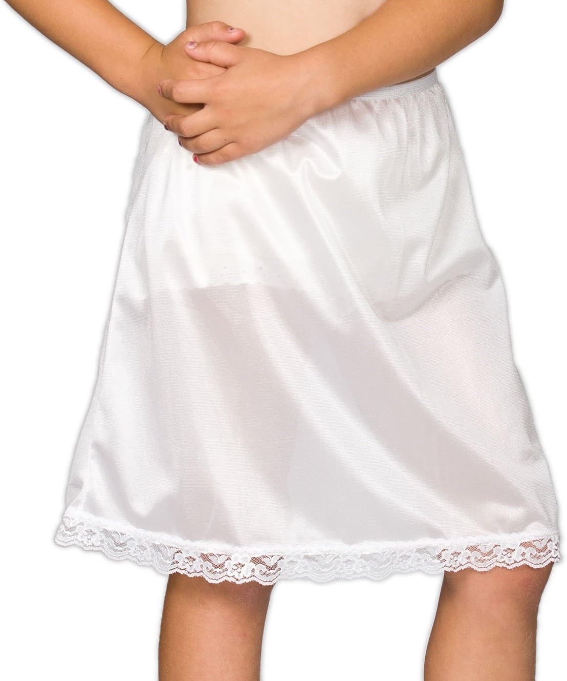 I.C. Collections Big Girls White Nylon Half Slip