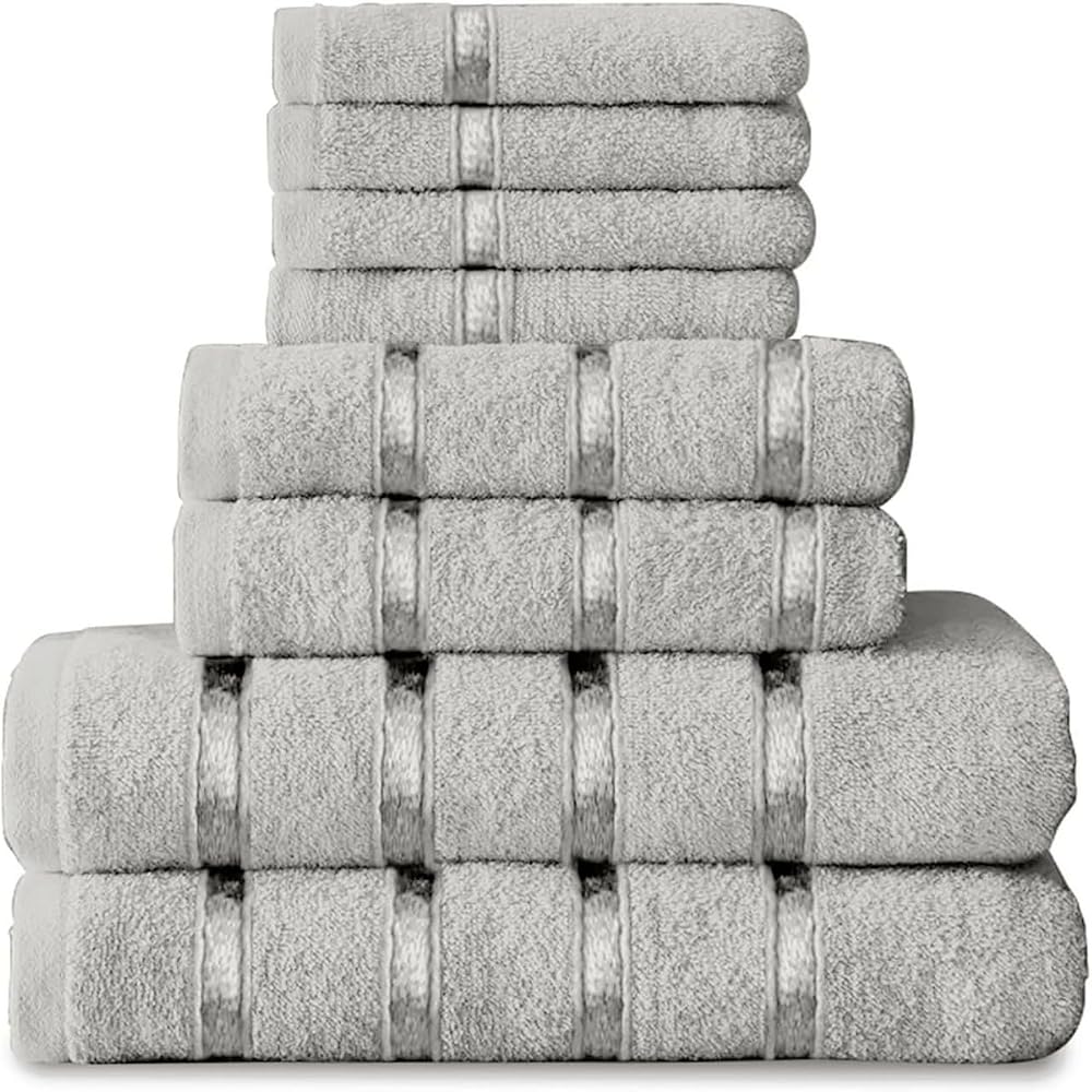 GC Gaveno Cavalia 8 Piece Towel Bale Set 450 GSM Silver 4F 2H 2B