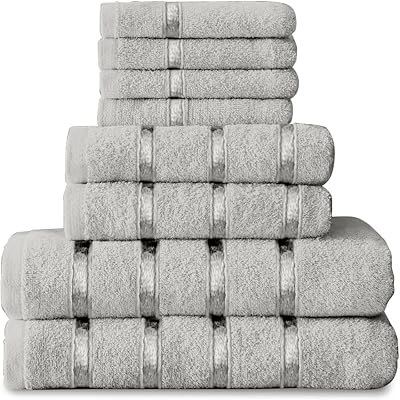 GC Gaveno Cavalia 8 Piece Towel Bale Set 450 GSM Silver 4F 2H 2B